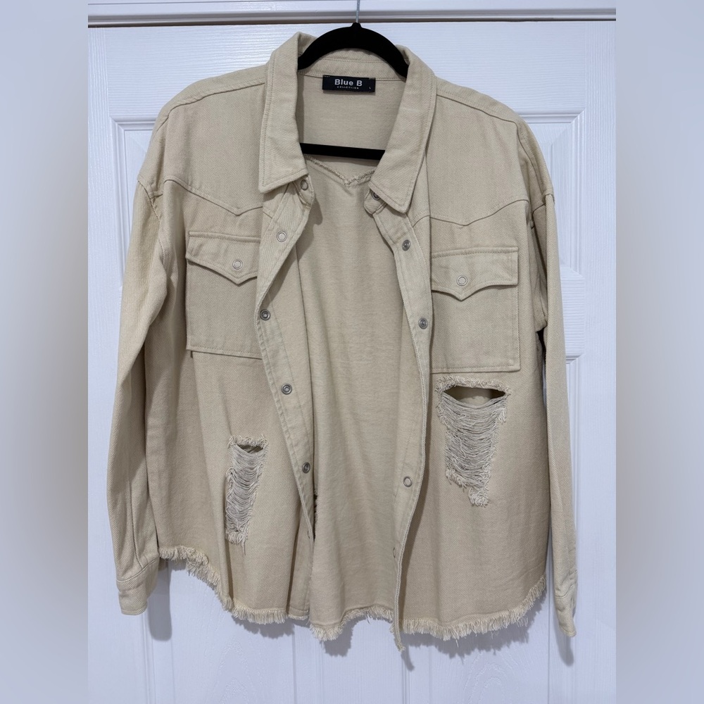 Women’s Tan Distressed Jacket